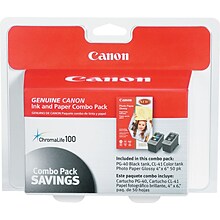 Canon 40/41 Black and Color Standard Yield Ink Cartridge, 2/Pack with Photo Paper Value Pack   (0615