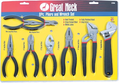 Great Neck 8-Piece Plier and Wrench Tool Set