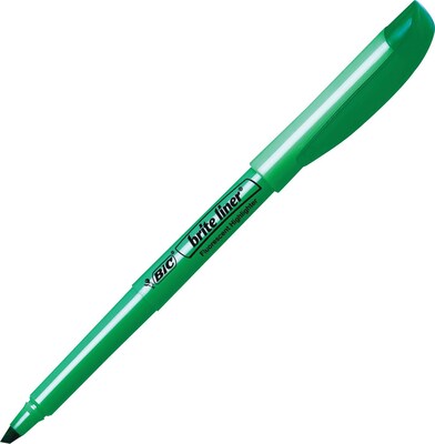 BIC Brite Liner Stick Highlighters, Chisel Tip, Fluorescent Green, 216/Carton (BL11GRNCT)