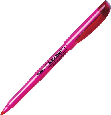 BIC Brite Liner Stick Highlighters, Chisel Tip, Fluorescent Pink, 216/Ct (BL11PNKCT)