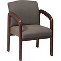 Office Star & trade, Wood Guest Chair, Cherry Finish Wood with Taupe Fabric