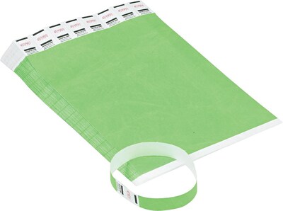 Advantus Sequentially Numbered Crowd Control Wristbands, Green, 500/Pack (AVT75511)