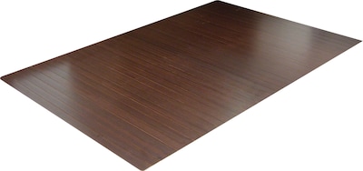 Anji Mountain Standard Bamboo Roll-Up Chairmat, Rectangular, 48"x52", Dark Cherry