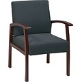 Office Star & trade, Charcoal Fabric with Cherry Finish Wood Guest Chair