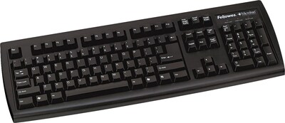 Fellowes 104 Basic With Microban Protection Wired Keyboard, Black (9892901)