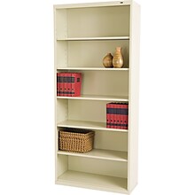 Tennsco 6-Shelf Metal Bookcase, 78 x 34.5 x 13.5, Putty Finish (TNNB78PY)