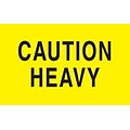 Staples  Caution  Heavy  Labels,  5  x  3,  Yellow/Black,  500/Roll