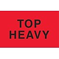 Staples®  Top  Heavy  Labels,  Red/Black,  5  x  3,  500/Roll