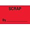 Staples® Scrap By ________ Labels, Red/Black, 5 x 3, 500/Roll (LABDL3361)