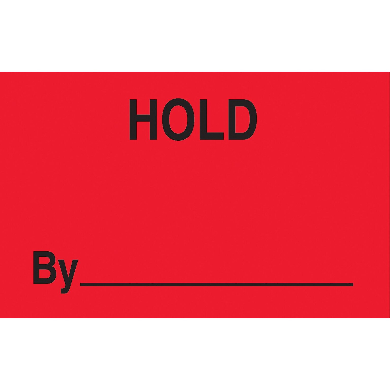 Hold By ________ Labels, Red/Black, 5 x 3, 500/Rl