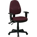 Office Star Ergonomic Fabric Task Chair with Adjustable Arms, Burgundy
