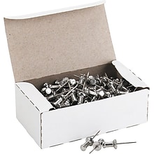 Gem Push Pins, Silver, 100/Box (CPAL5)