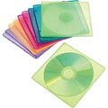 Innovera® CD/DVD Case, Polypropylene, Slim, Assorted, 10-Pack