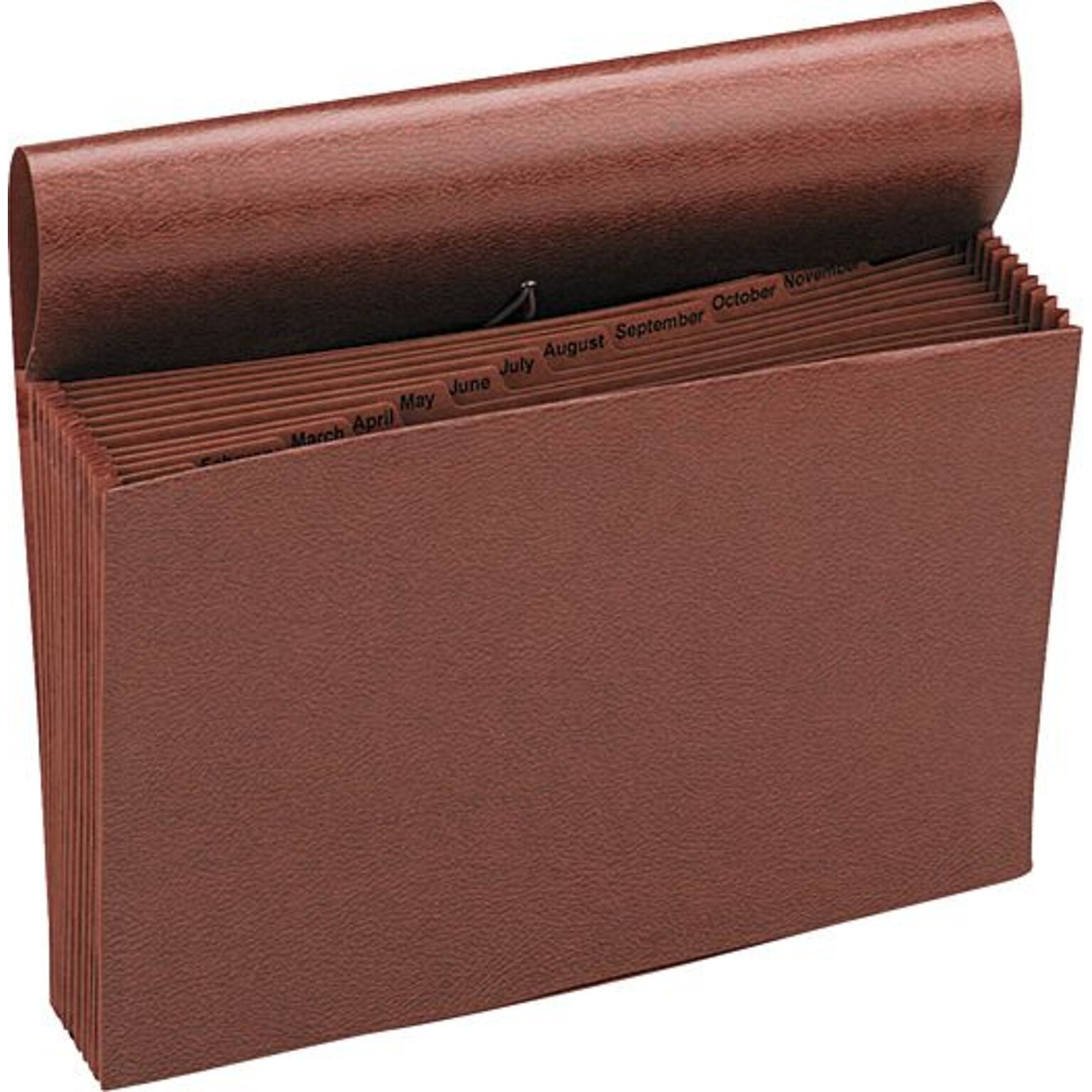 Smead TUFF Expanding File, Monthly (Jan.-Dec.), 12 Pockets, Flap and Elastic Cord Closure, Legal Size, Redrope Stock (70390)