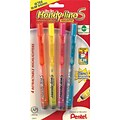 Pentel® Recycled Handy-Lines Slim Retractable Highlighters, 4/Pack (SXS15BPS4M)