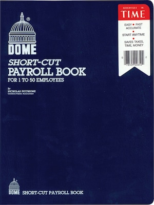 Dome Short-Cut Payroll Book, 8 Columns, 11.25 x 8.75, Navy (650)