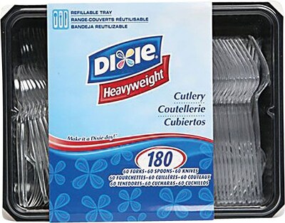 Dixie Plastic Assorted Cutlery Keeper, Heavy-Weight, Clear, 180/Pack (CH0180DX7)