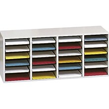 Safco® Adjustable Compartment Literature Organizers in Grey Finish, 24 Shelves