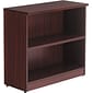 Alera Valencia 29.5"H 2-Shelf Bookcase with Adjustable Shelf, Mahogany Laminated Wood (ALEVA633032MY)