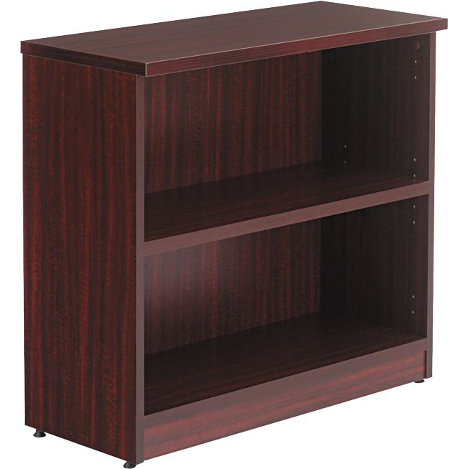 Alera Valencia 29.5H 2-Shelf Bookcase with Adjustable Shelf, Mahogany Laminated Wood (ALEVA633032MY)