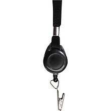 Advantus 36 Lanyard With Retractable ID Reel and Badge Clip, Black, 12/Pack (AVT75549)