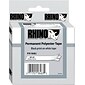 DYMO Rhino Industrial 18482 Permanent Polyester Label Maker Tape, 3/8" x 18', Black on White (18482)