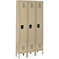 Edsal® Quick-Assemble Single Tier Steel Lockers, 3-Wide, Tan