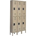 Edsal® Quick Assemble Double-Tier 6 Locker Unit, Tan