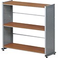 Safco Eastwinds™ Accent Shelving With 3-Shelves, 31 x 31 1/4 x 11, Medium Cherry/Metallic Gray