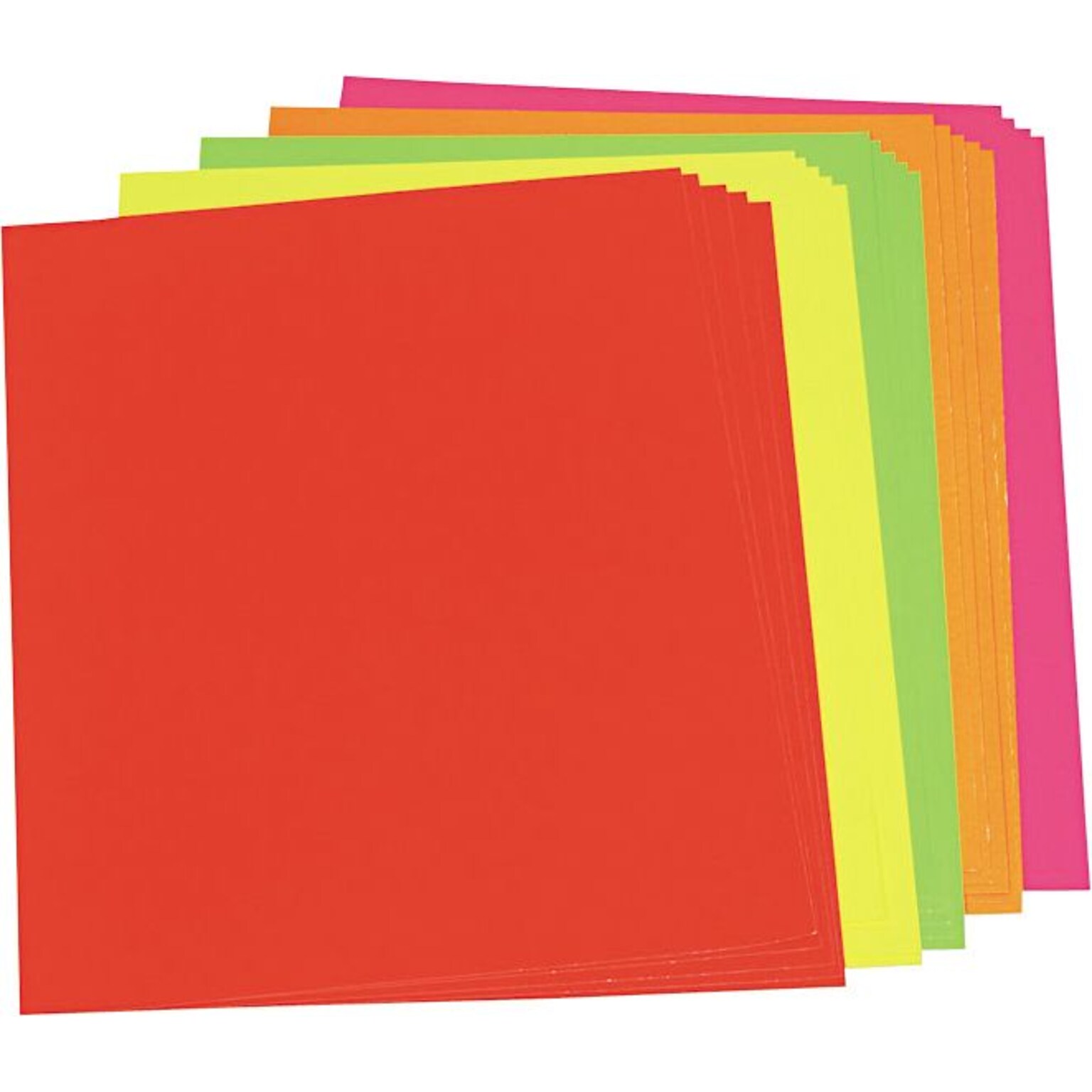Pacon Neon Color Poster Board; 28 x 22, Green/Pink/Red/Yellow, 25/Ct