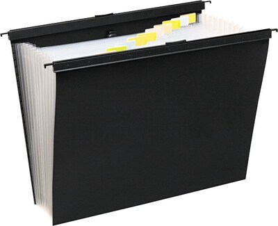 Wilson Jones® Slide-Bar Expanding Pocket File, Black, Letter (68205)