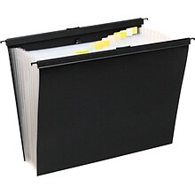 Wilson Jones® Slide-Bar Expanding Pocket File, Black, Letter (68205)