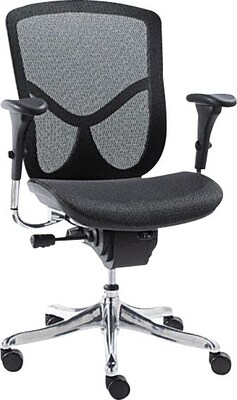 Alera EQ Series Ergonomic Multifunction Mid-Back Chair, Mesh, Black (EQA42ME10A)
