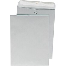 Quality Park 28lb. Clasp Colored Catalog Envelopes, Grey Kraft, 9x12, 100/Box