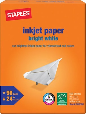 Inkjet Paper, 8 1/2 x 11, Bright White, Ream