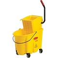 Rubbermaid® WaveBrake® Bucket with Side-Press Wringer, 35 Quarts, Yellow (FG758088YEL)