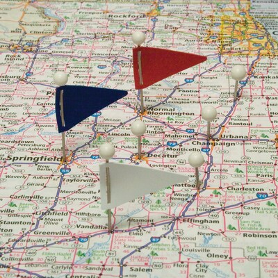 Gem Triangular Map Flags, Assorted, 75/Bx