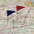 Gem Triangular Map Flags, Assorted, 75/Bx