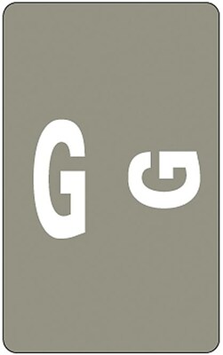 Smead® Alpha-Z Color-Coded Second Letter "G" Labels, 10 Labels Per Sheet, Gray, 1"H x 1 5/8"W, 100 Labels/Pk