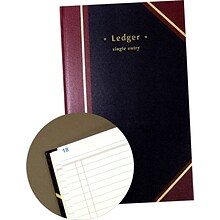 Staples® Ledger Book, Black, 150 Sheets/Book (217679)