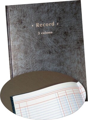 Quill Brand® Columnar Book, 3-Columns, 80 Pages, Blue Marble (18847/26516)