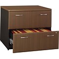 Bush Business Furniture Cubix 36W 2Dwr Lateral File, Cappuccino Cherry/Hazelnut Brown