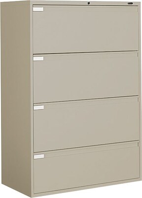 Global 9300P Series Business-Plus Lateral File Cabinet, Ltr/Lgl, 4-Drawer, Desert Putty, 18D, 42W