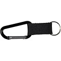 Carabiner with Split Key Ring, Polyester Strap, Aluminum, 10/Pack (75556)
