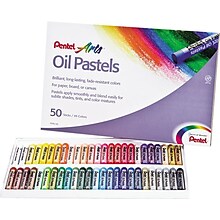 Pentel Oil Pastel Set With Carrying Case, Assorted, 50/Set