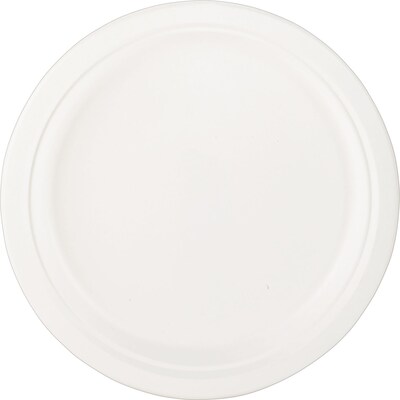 Eco-Products Compostable Round Sugarcane Plate, 10", Natural White, 500/Carton (ECOEPP005)