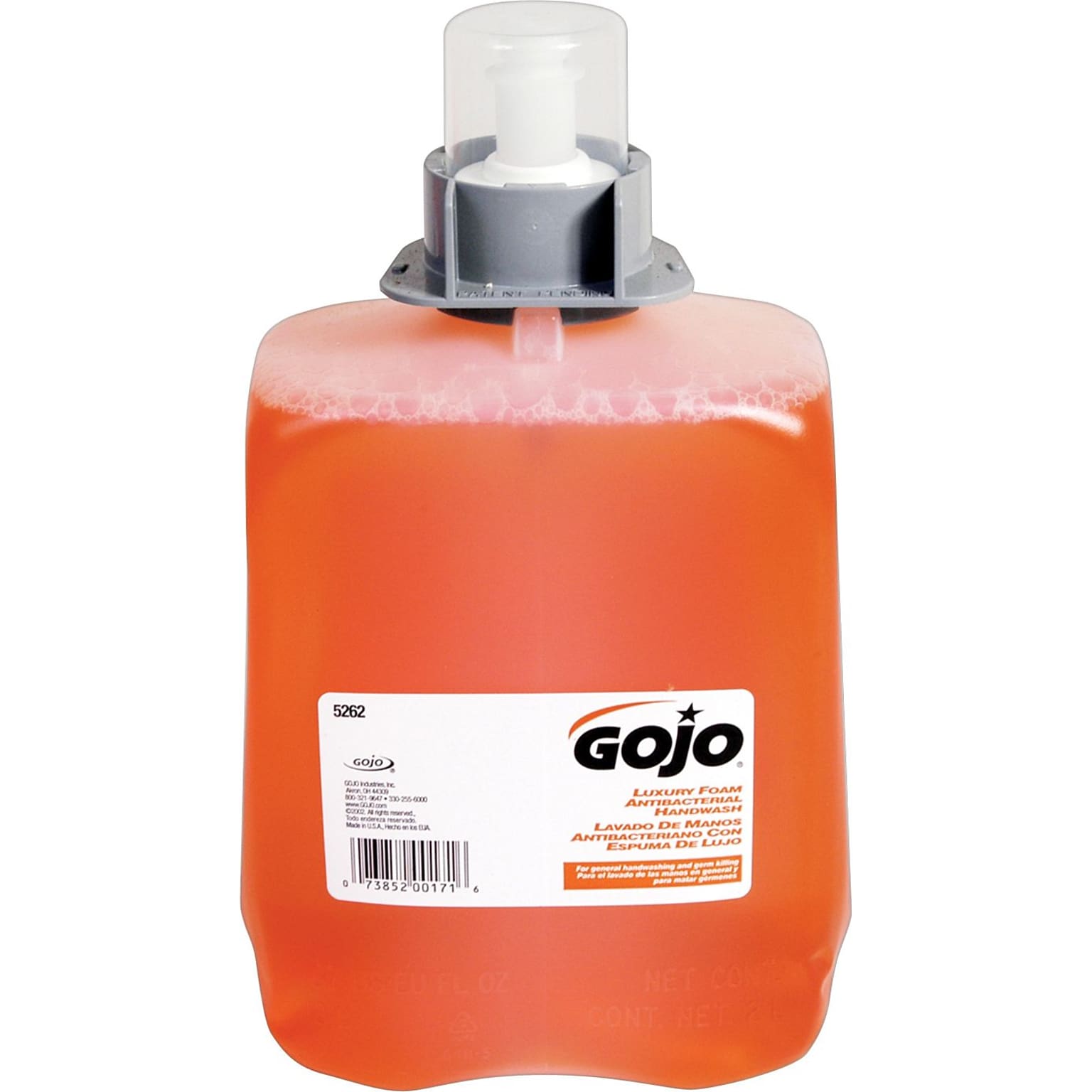 GOJO FMX-20 Antibacterial Foaming Hand Soap Refill, Orange Blossom Scent, 2/Carton (5262-02)