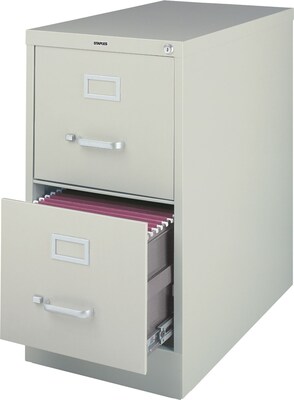 Quill Brand® 2 File Drawers Vertical File Cabinet, Locking, Gray, Letter, 26.5D (13442D)