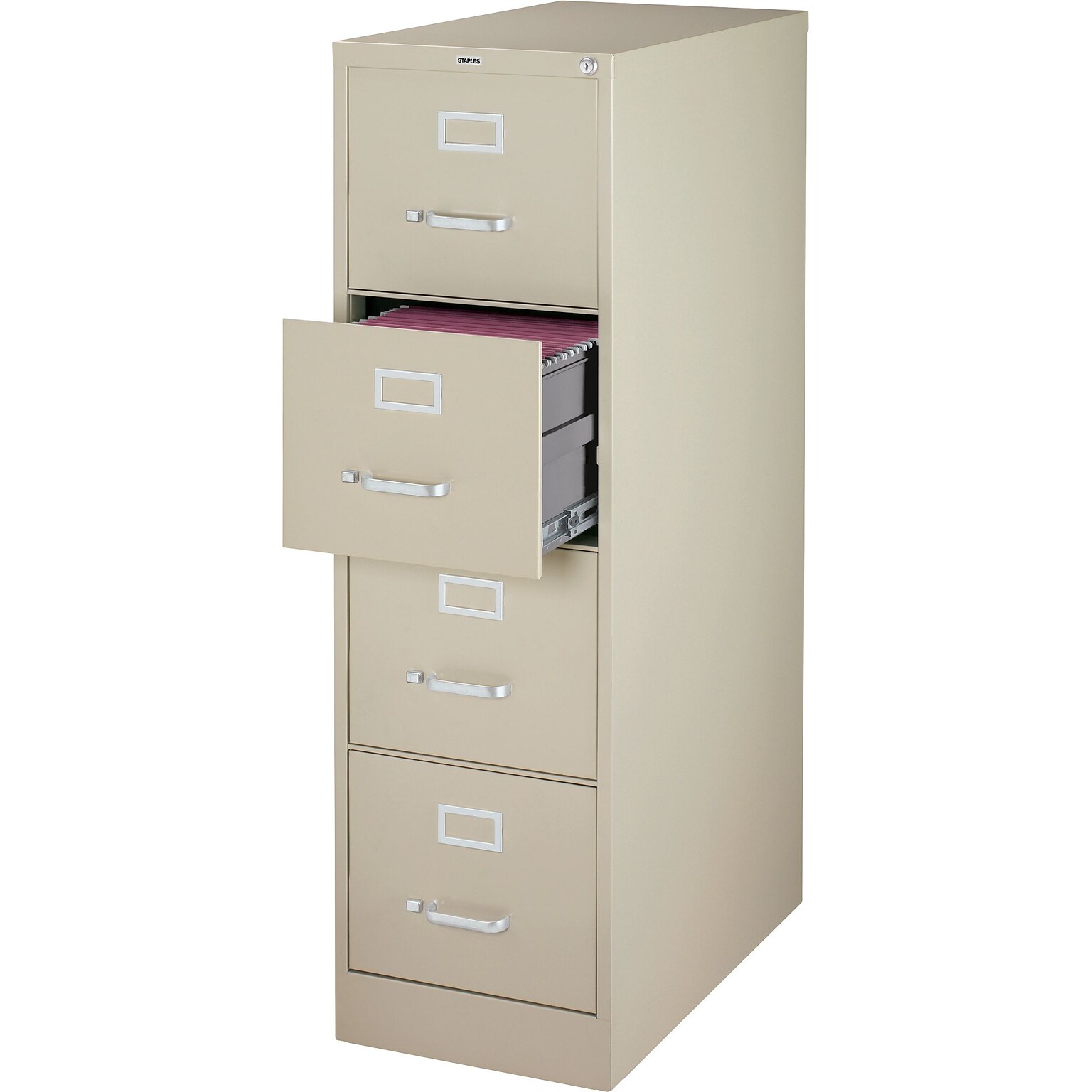 Quill Brand® Commercial 4 File Drawer Vertical File Cabinet, Locking, Putty/Beige, Letter, 26.5D (13443D)