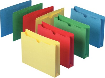 Smead 10% Recycled Reinforced File Jacket, 2" Expansion, Letter Size, Assorted, 50/Box (24920ASMT)